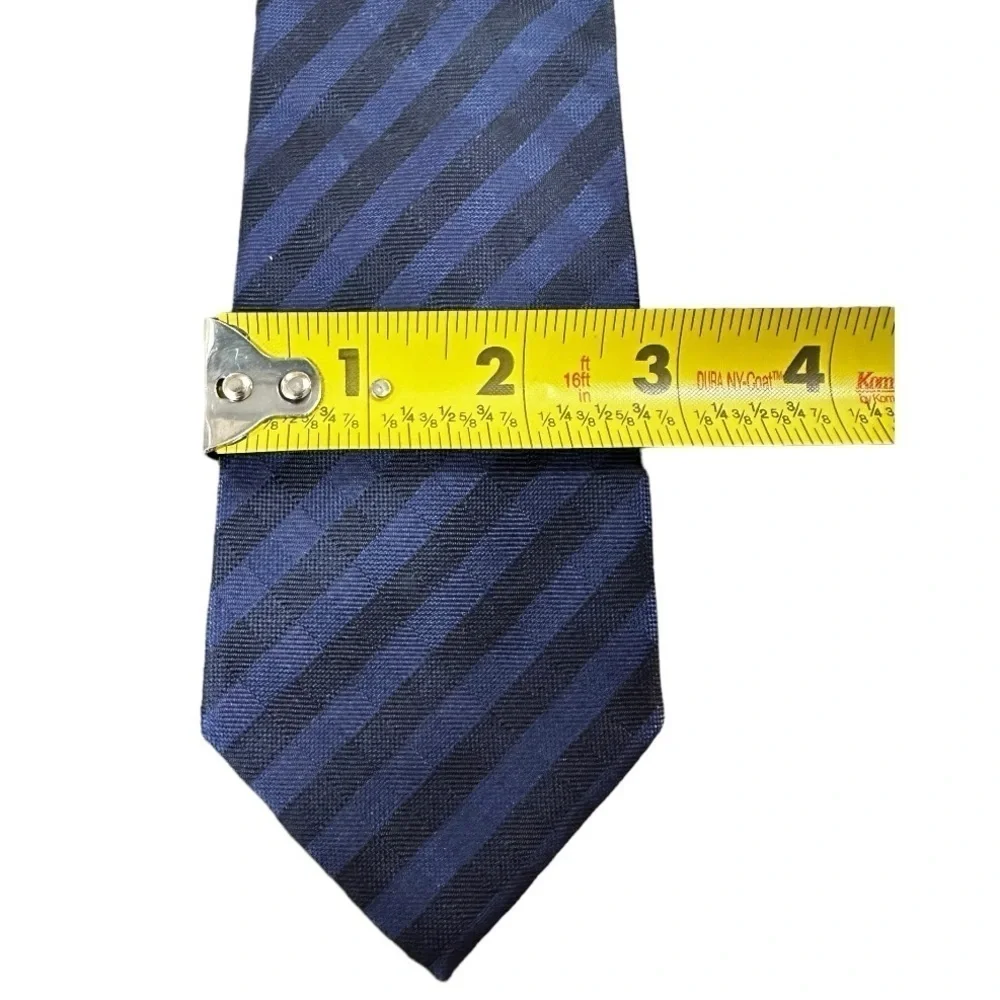 Banana Republic Silk Navy Blue Checkered Dress Tie 100% Silk Stain Resis…